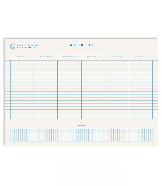 Week Mono Blue  Weekly Planner A4