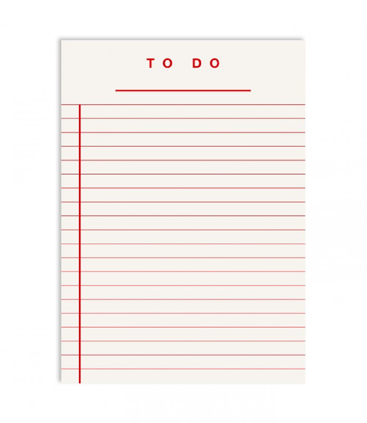 To Do Mono Red Notepad A6