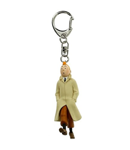 PVC Keyring Tintin Trench Walking