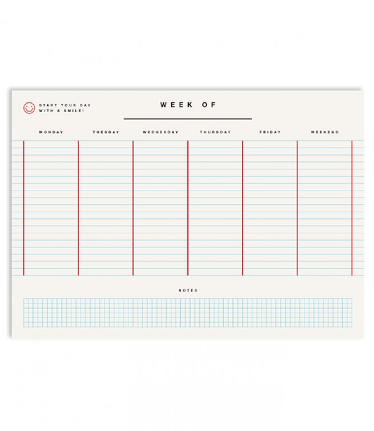 Week White   Weekly Planner A4