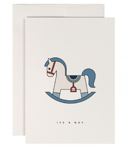 Blue Rockinghorse Card