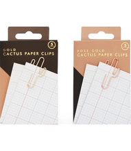 Load image into Gallery viewer, Luckies GOLD CACTI FUN PAPER CLIPS
