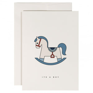 Blue Rockinghorse Card